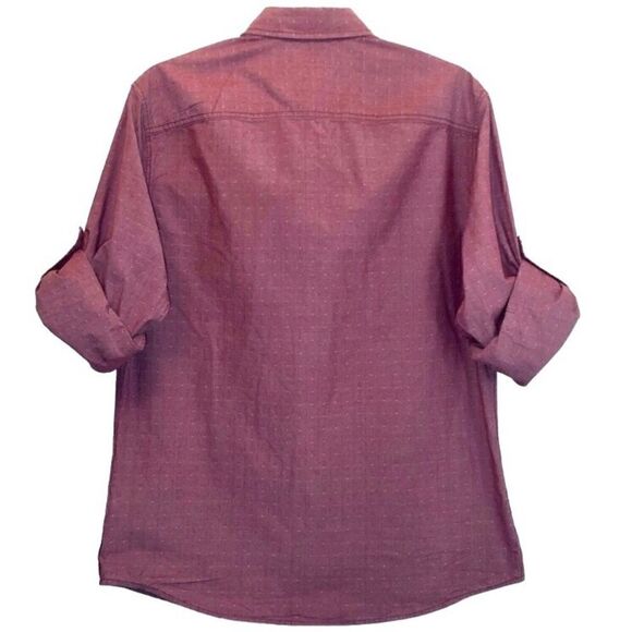 Rock & Republic Edgy Shirt with Zipper and Seam Detail in Pale Red Men’s M - Picture 9 of 11